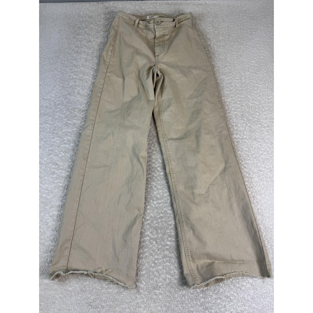 OAT New York Pants Womens 6 28‎ Wide Leg Frayed Hem High Rise Casual Blend